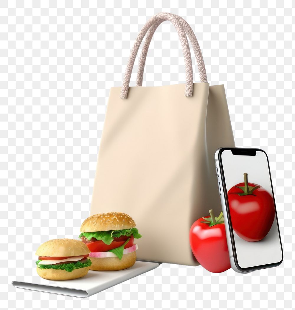 PNG Food bag handbag phone.
