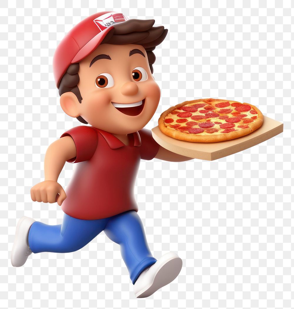 PNG Food delivery pizza cartoon white background