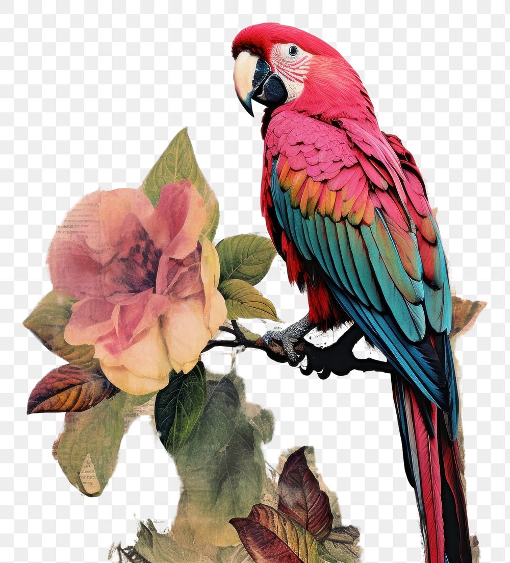 PNG Macaw border animal parrot flower.