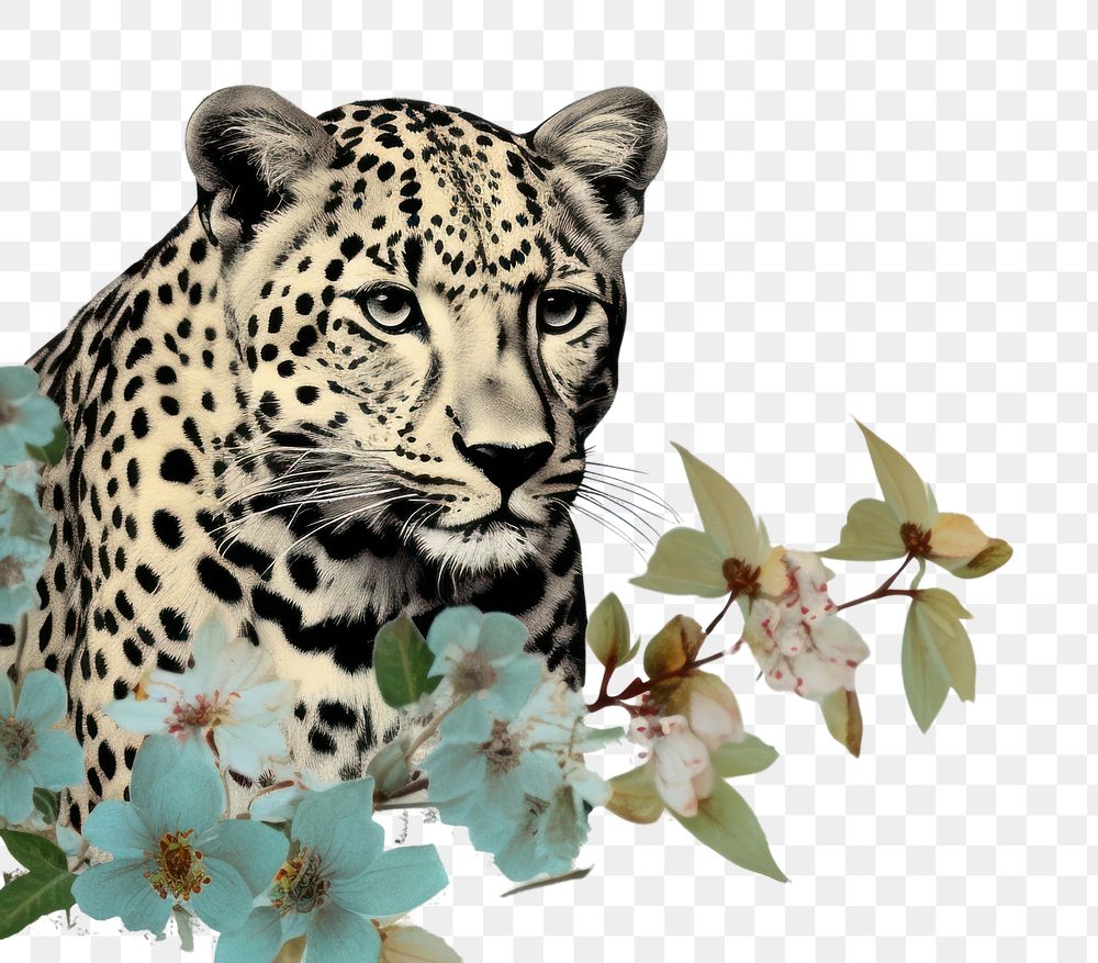 PNG Leopard border wildlife animal mammal.