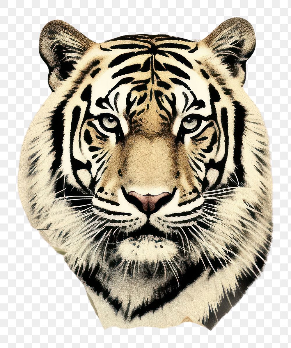 PNG Tiger border wildlife pattern animal.