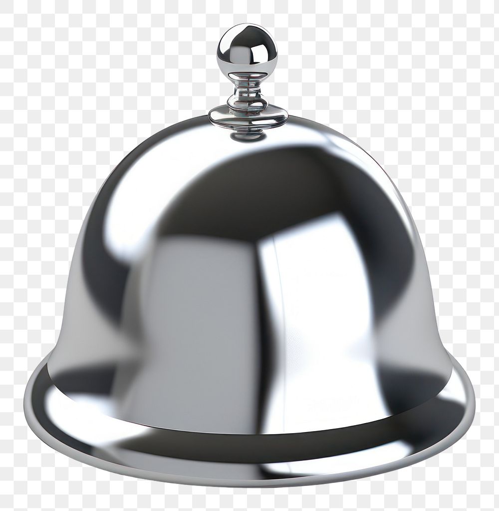 PNG Bell icon Chrome material silver white background lighting.