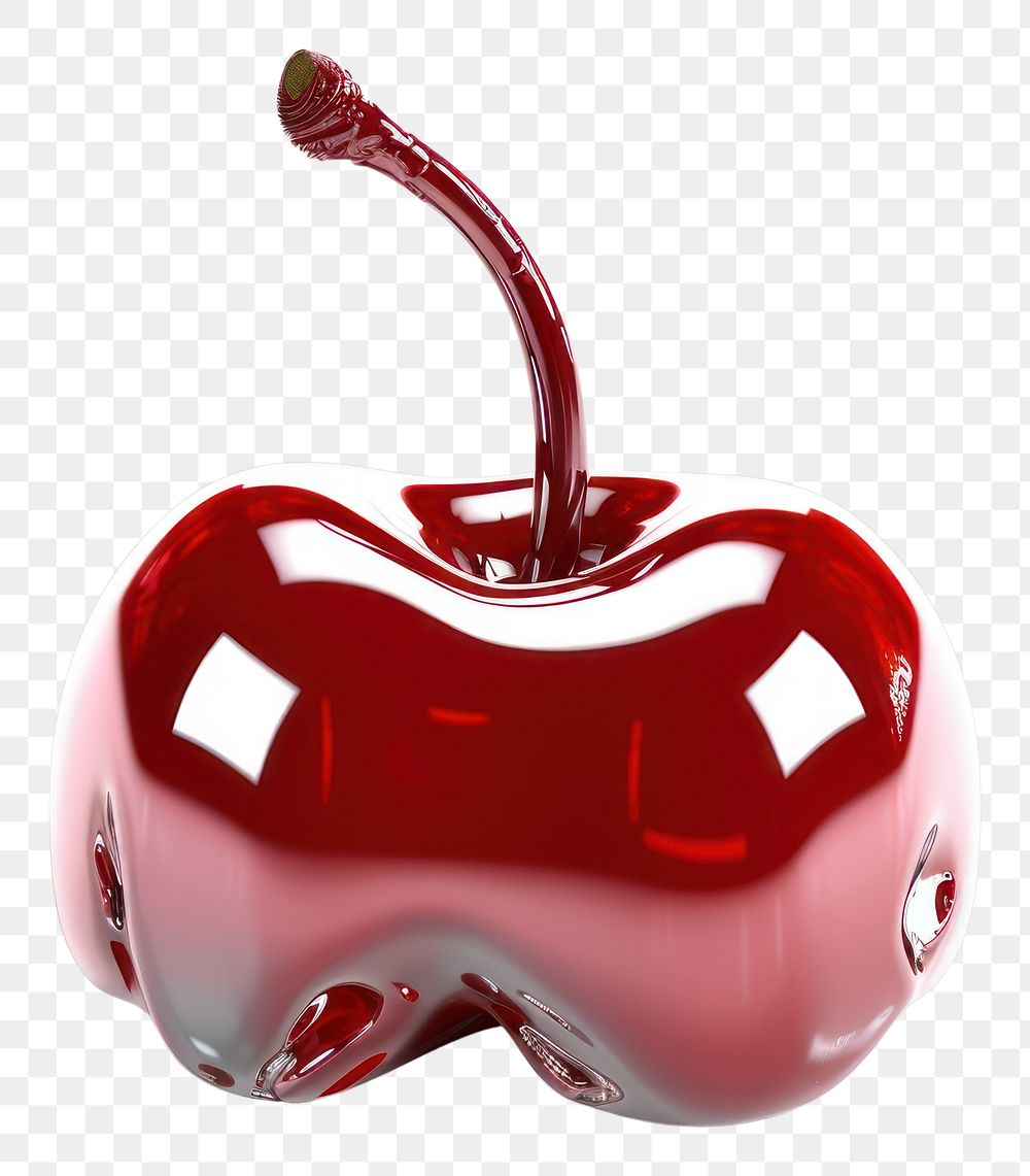 PNG Cherry icon melted down in chrome material white background produce ketchup.