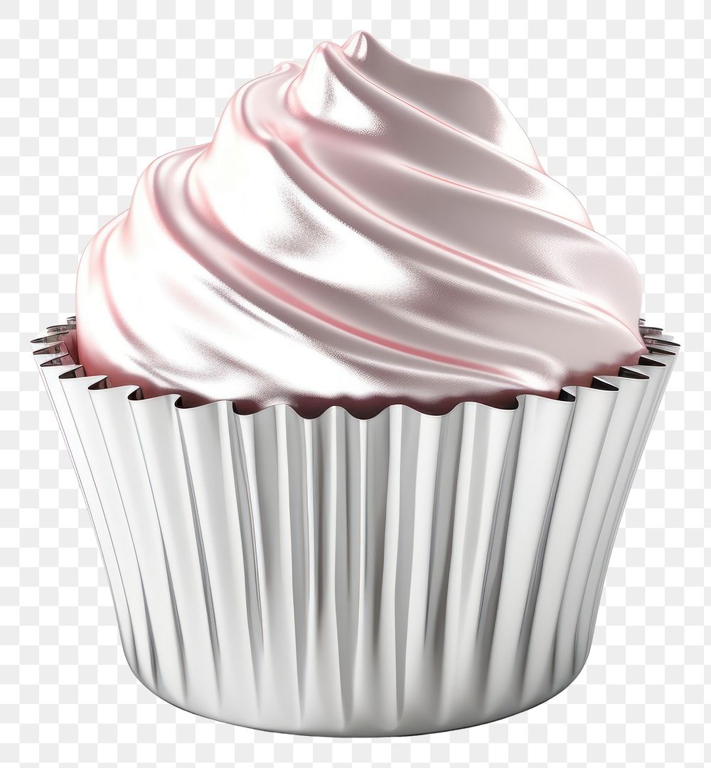 PNG Cupcake Chrome material dessert icing cream.
