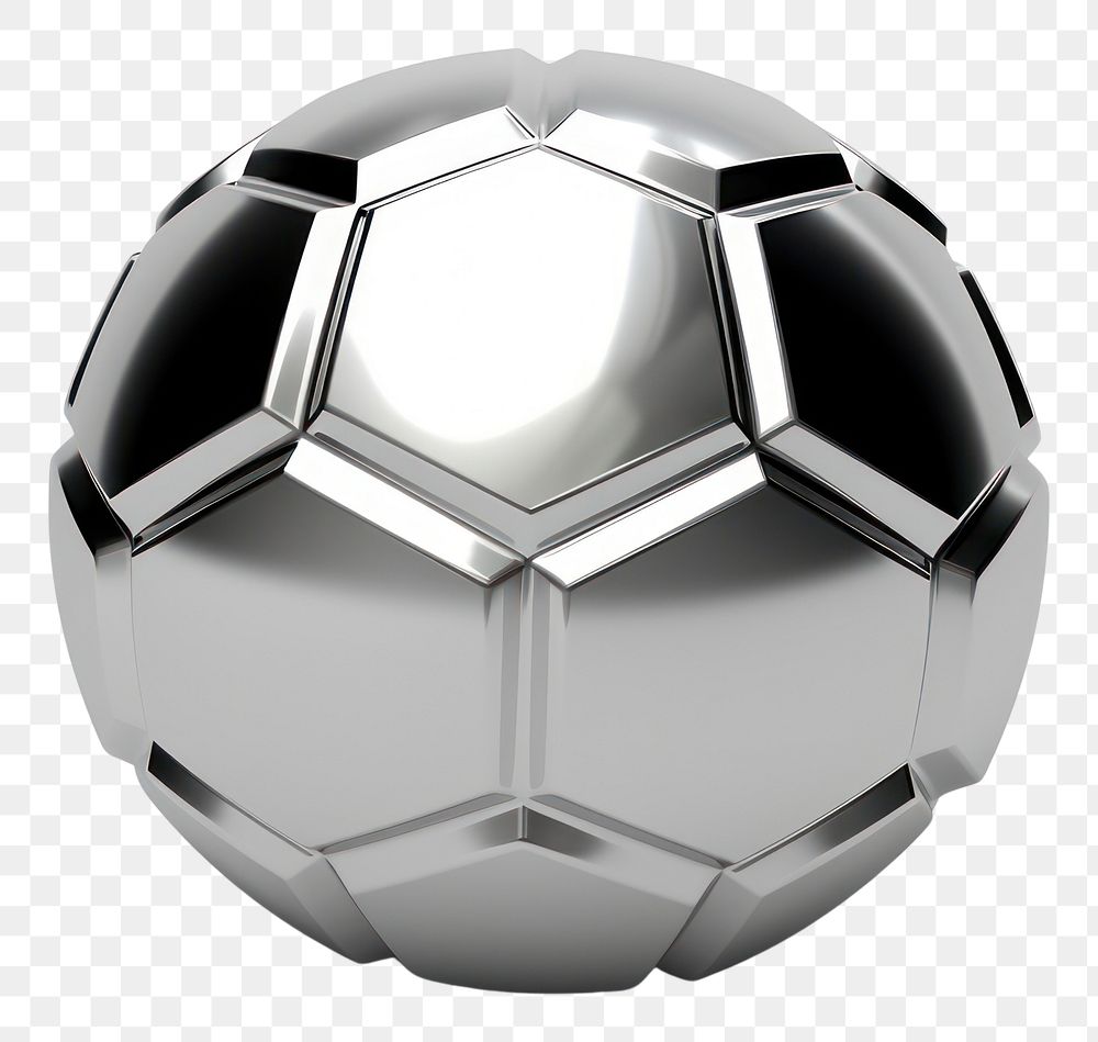 PNG Hexagon ball Chrome material football hexagon sphere.