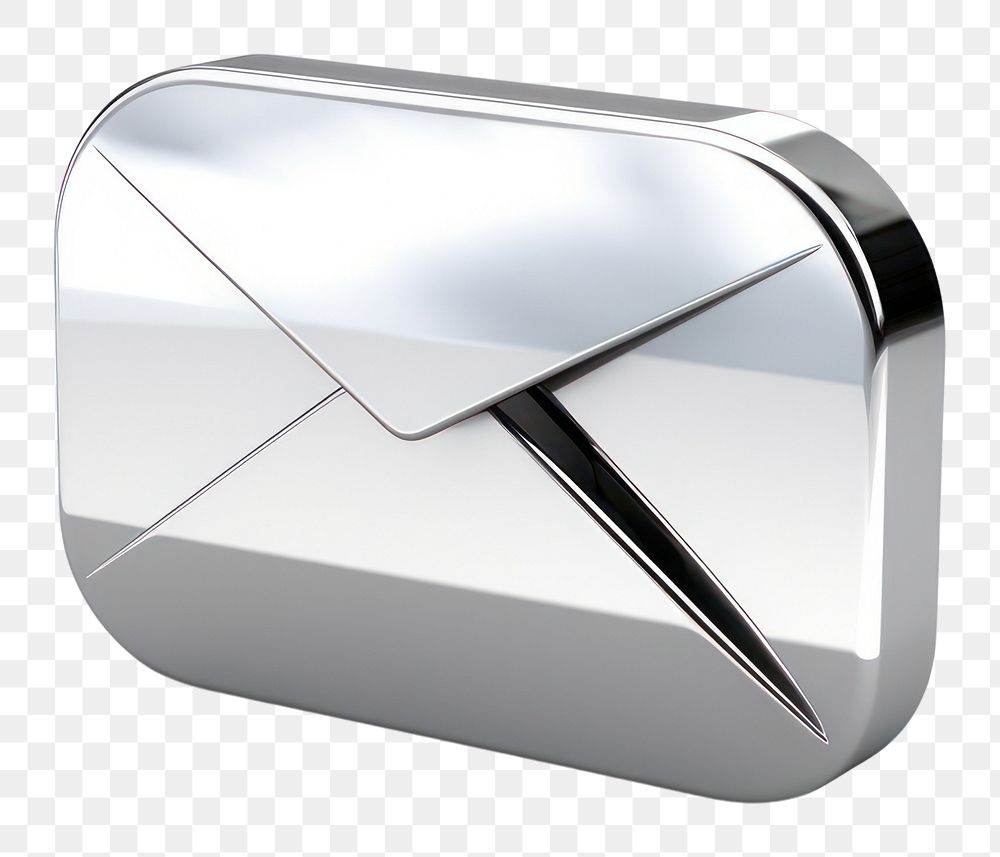 PNG Mail icon Chrome material shape white background technology.
