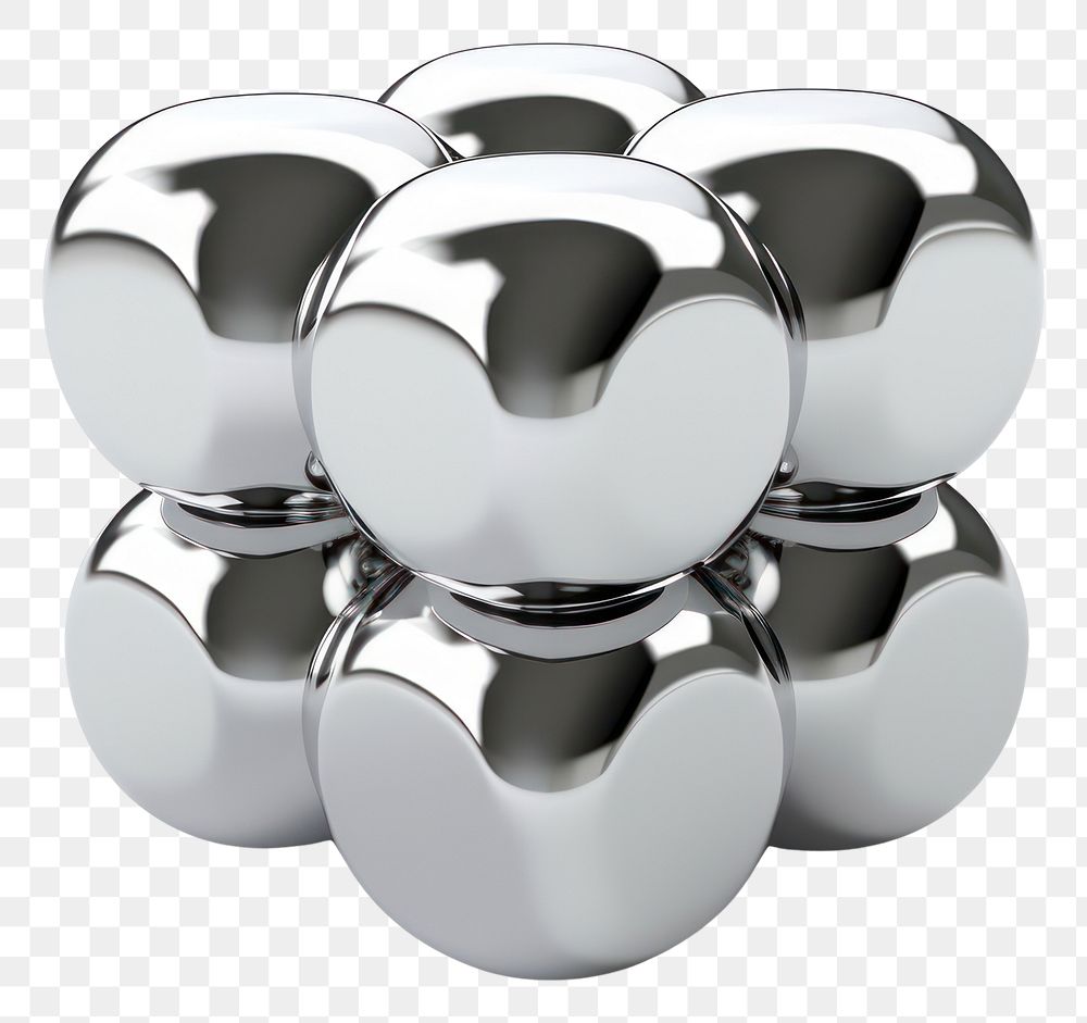 PNG Plus shape chrome material silver sphere shiny.