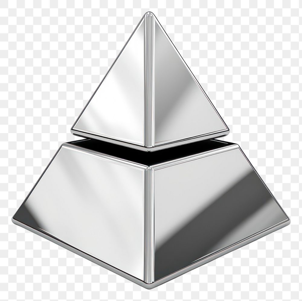 PNG Pyramid Chrome material silver shape shiny.