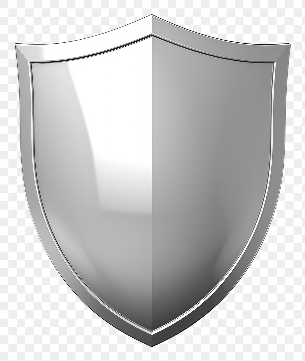 PNG Shield icon Chrome material silver shape shiny.