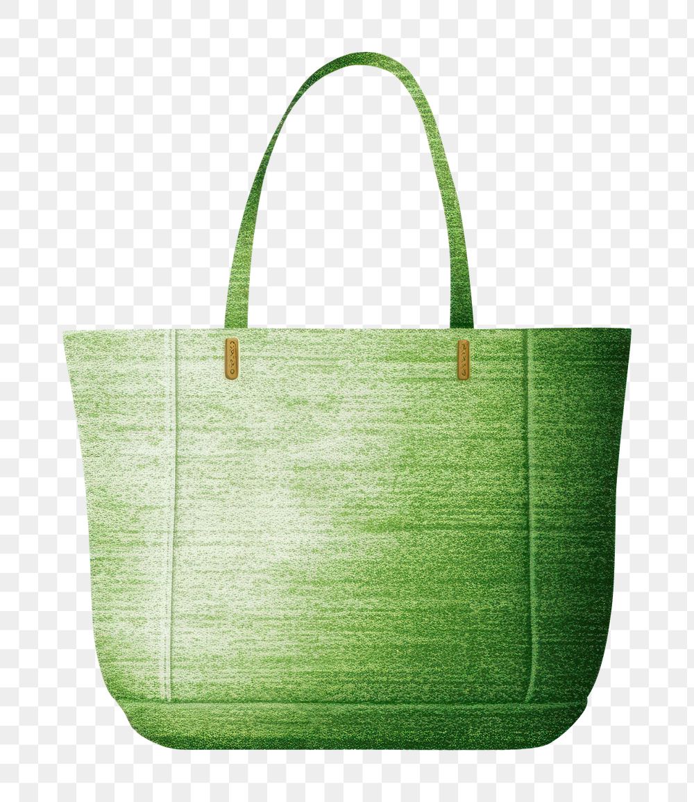 PNG Tote bag green handbag purse white background.