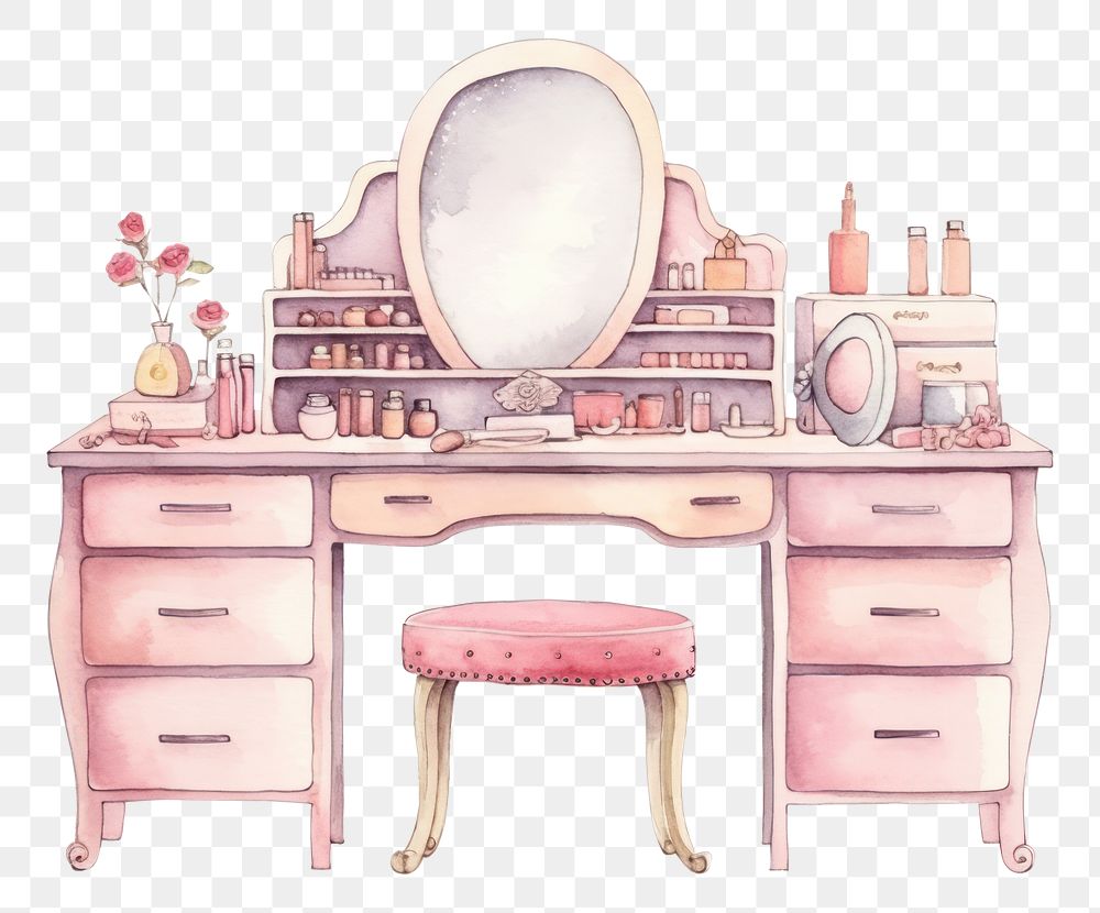 PNG Dressing table furniture desk room. AI generated Image by rawpixel.