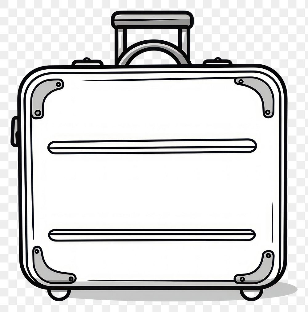 PNG Luggage suitcase line white background.