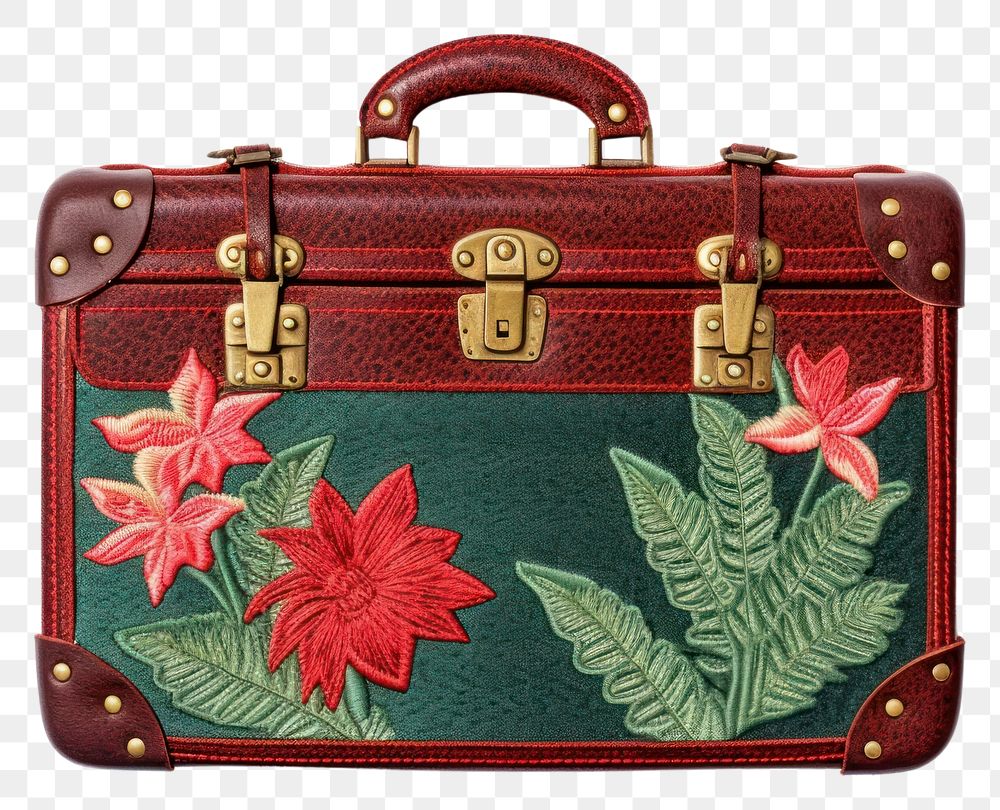 PNG  Suitcase briefcase handbag red.