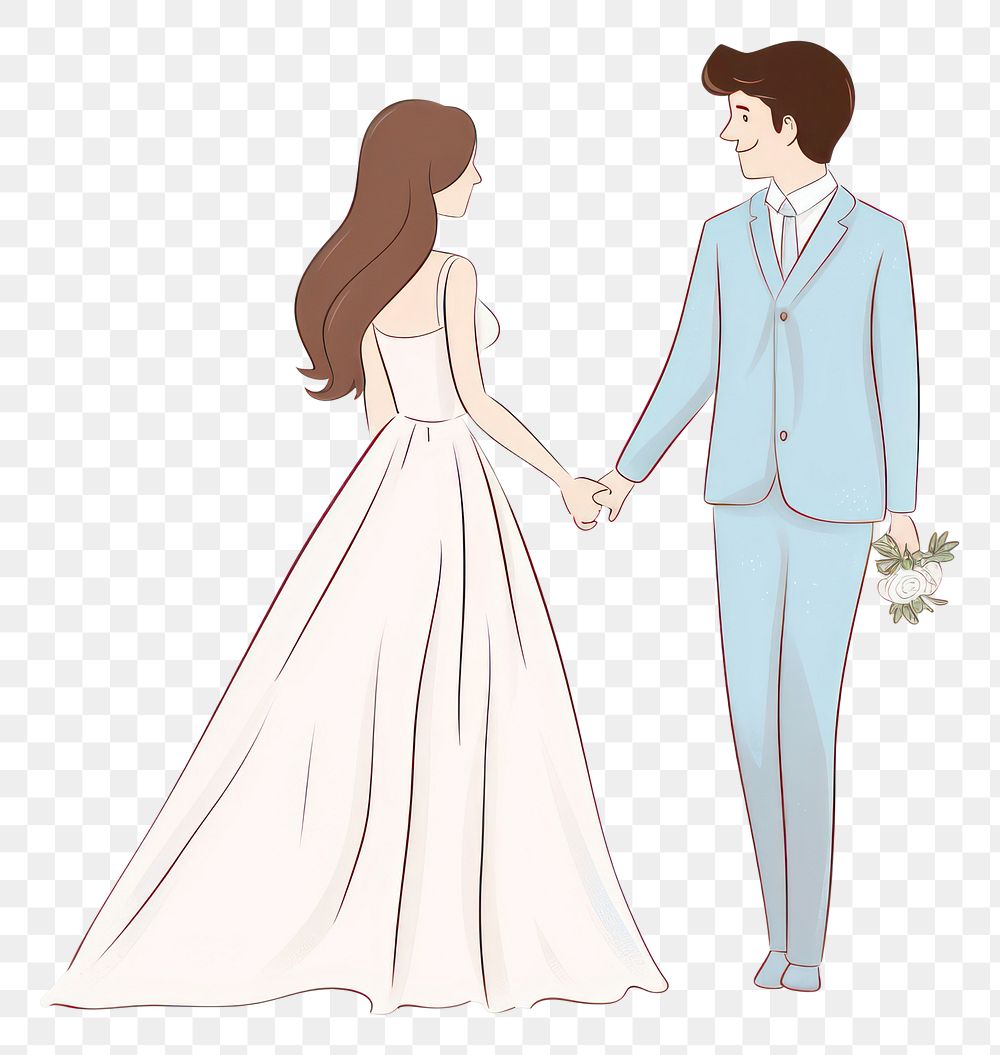 PNG  Wedding wedding fashion cartoon. AI generated Image by rawpixel.