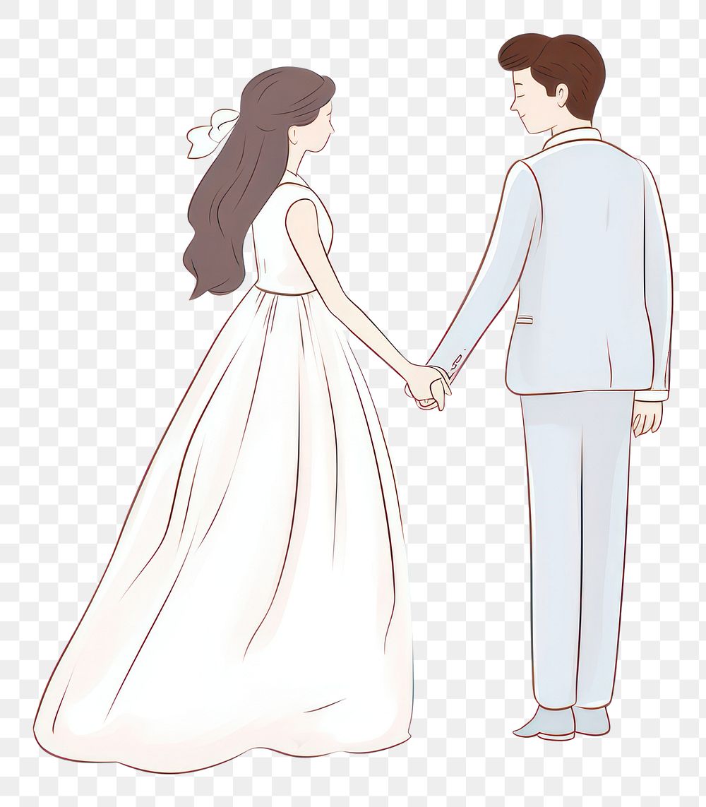 PNG  Wedding wedding cartoon dress. AI generated Image by rawpixel.