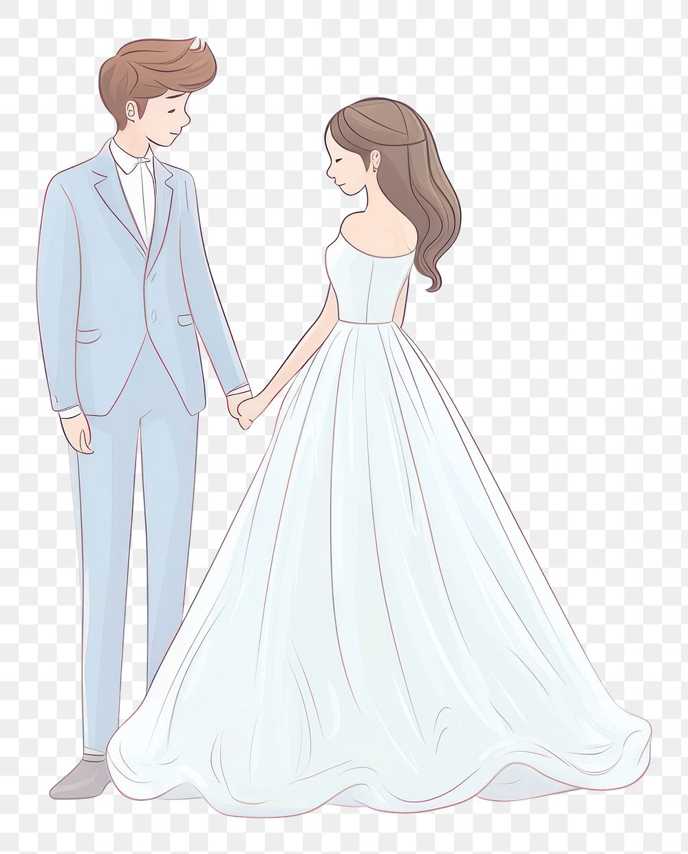 PNG  Wedding wedding fashion drawing. AI generated Image by rawpixel.