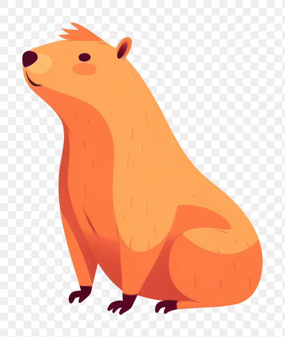 PNG  Capybara wildlife cartoon animal. AI generated Image by rawpixel.