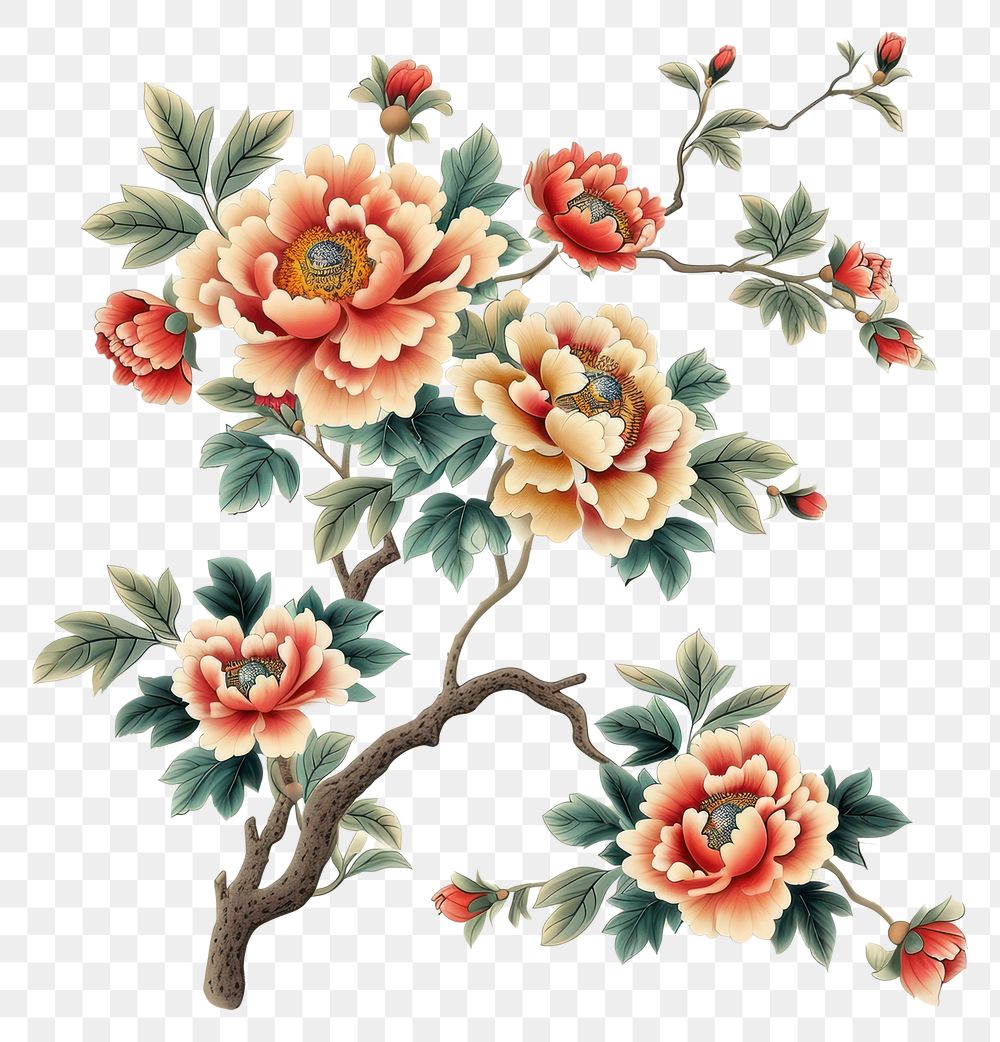 PNG  Flower pattern art painting plant