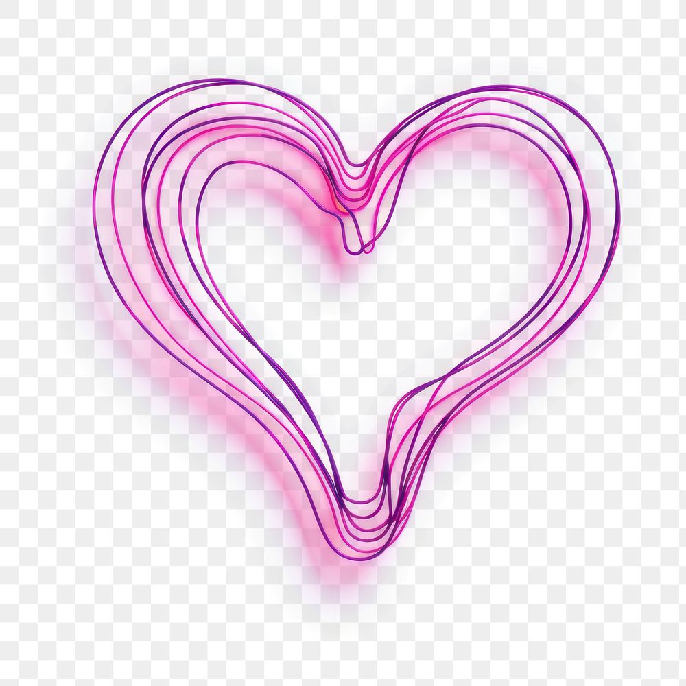 PNG Heart purple line pink. AI generated Image by rawpixel.