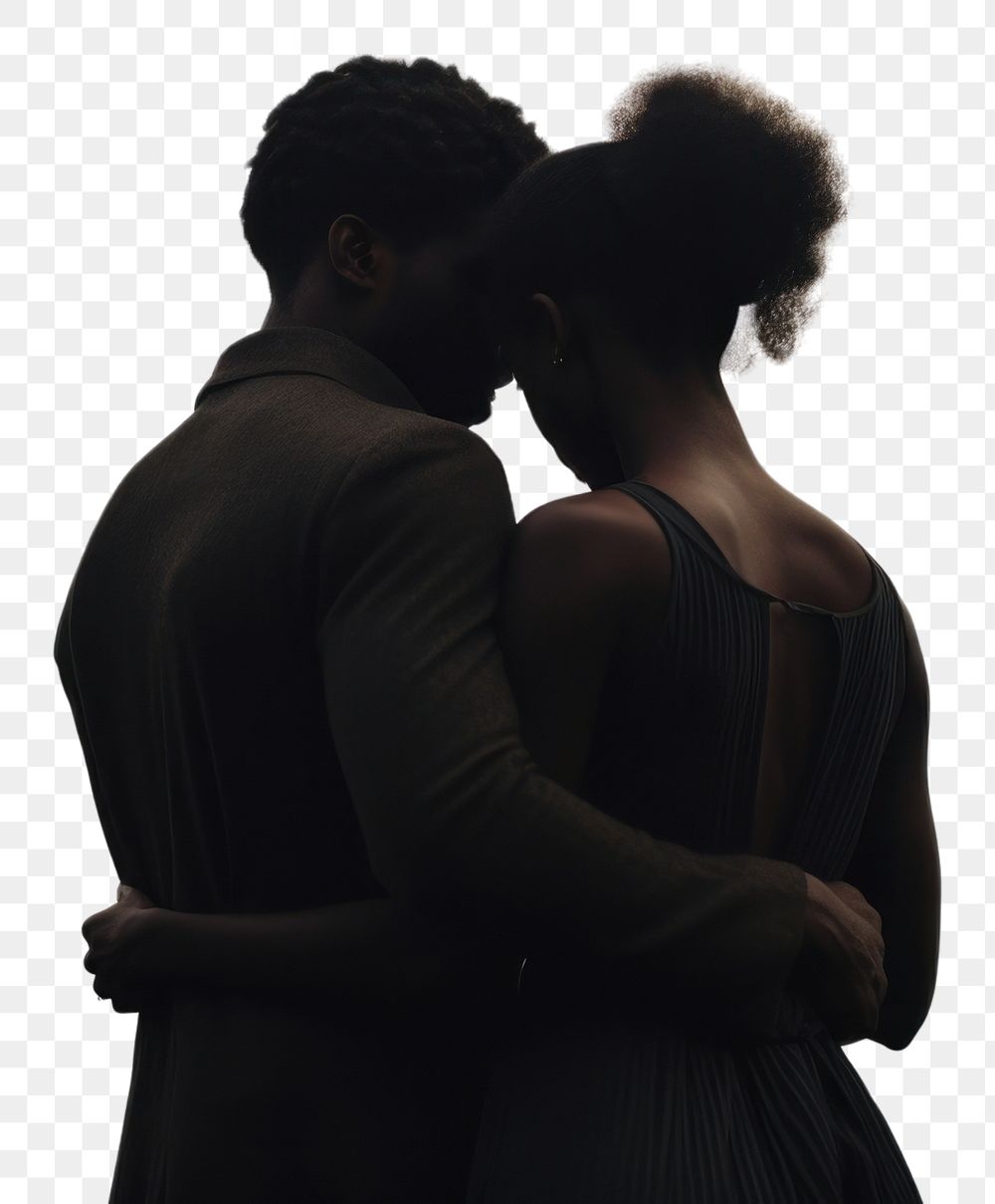 PNG Black people silhouette portrait outdoors. AI generated Image by rawpixel.