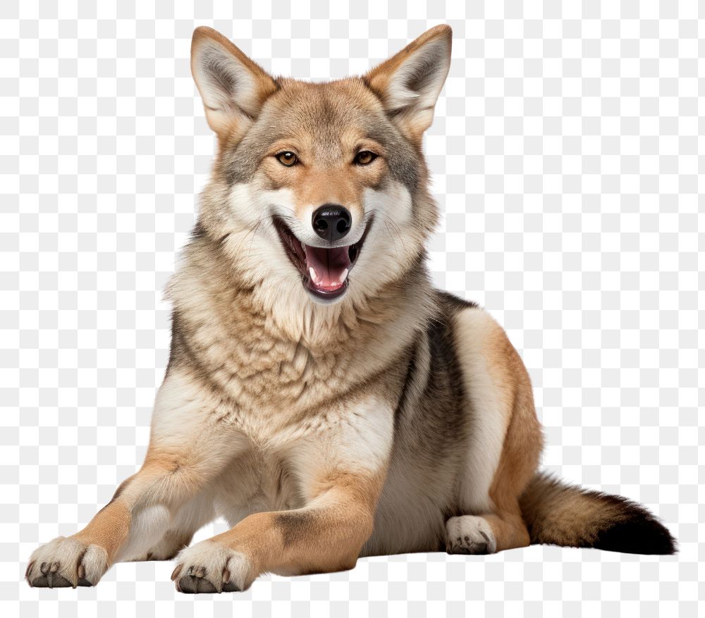 PNG Smiling coyote mammal animal wolf. AI generated Image by rawpixel.
