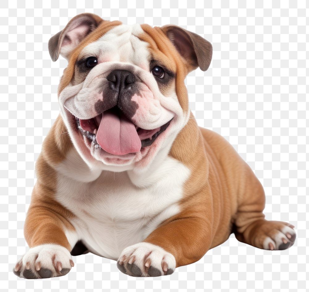 PNG Smiling bulldog mammal animal boxer. AI generated Image by rawpixel.