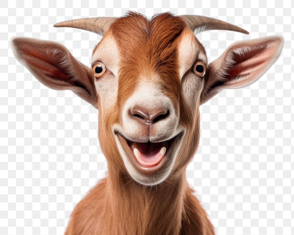 PNG Smiling goat livestock mammal animal. AI generated Image by rawpixel.