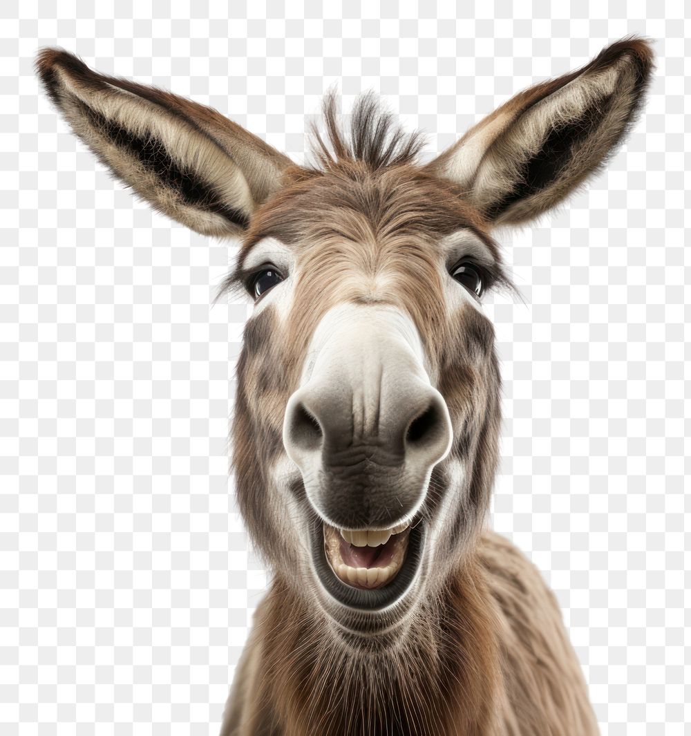 PNG Smiling donkey wildlife mammal animal. AI generated Image by rawpixel.