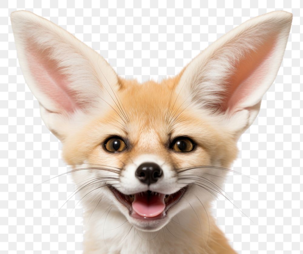 PNG Smiling fennec fox mammal animal pet. AI generated Image by rawpixel.