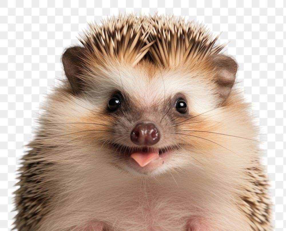 PNG Smiling hedgehog porcupine animal mammal. AI generated Image by rawpixel.