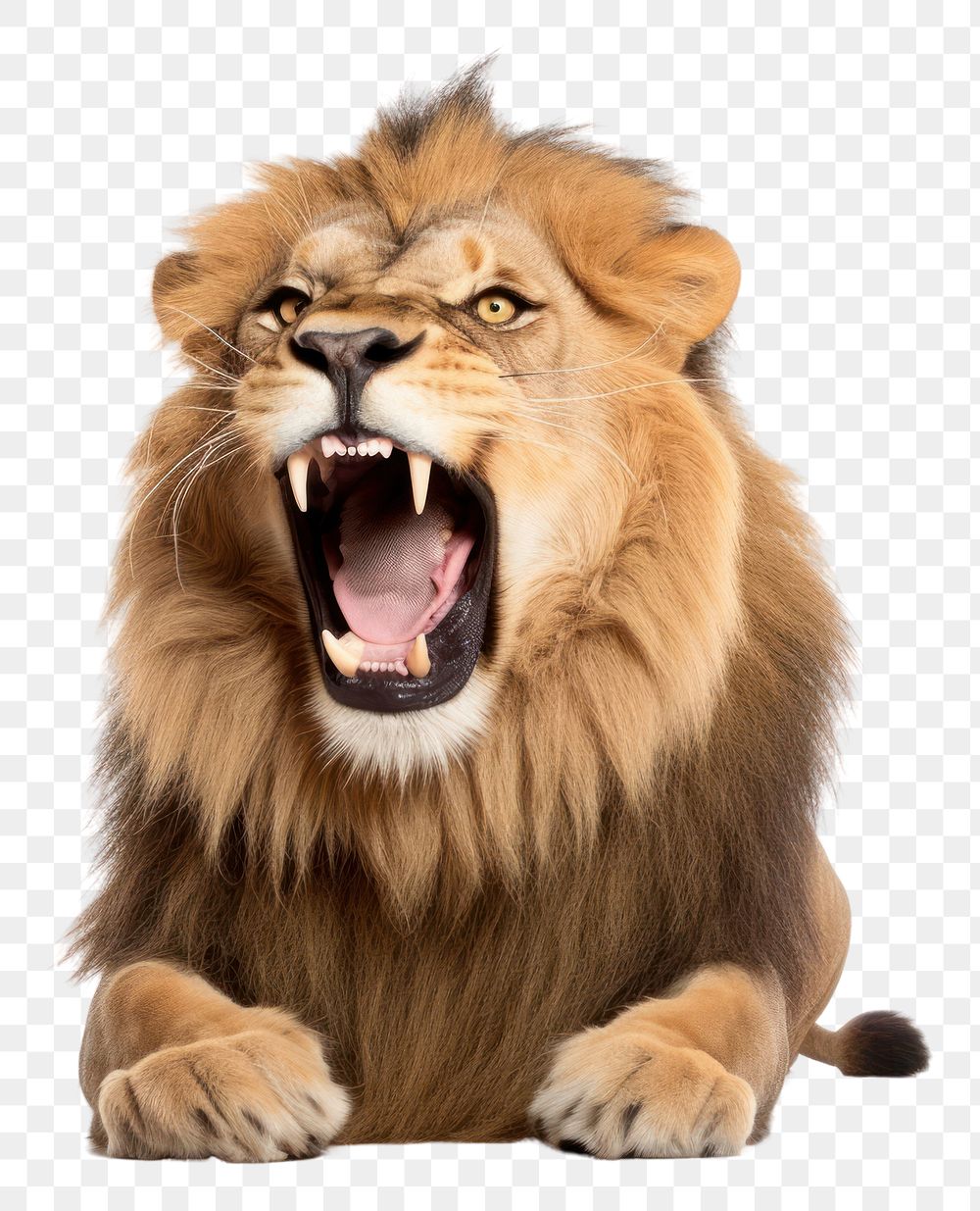 PNG Smiling lion wildlife mammal animal. AI generated Image by rawpixel.