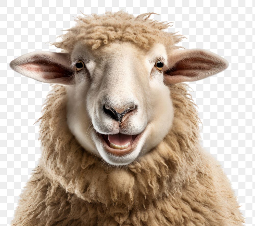 PNG Smiling sheep livestock animal mammal. AI generated Image by rawpixel.