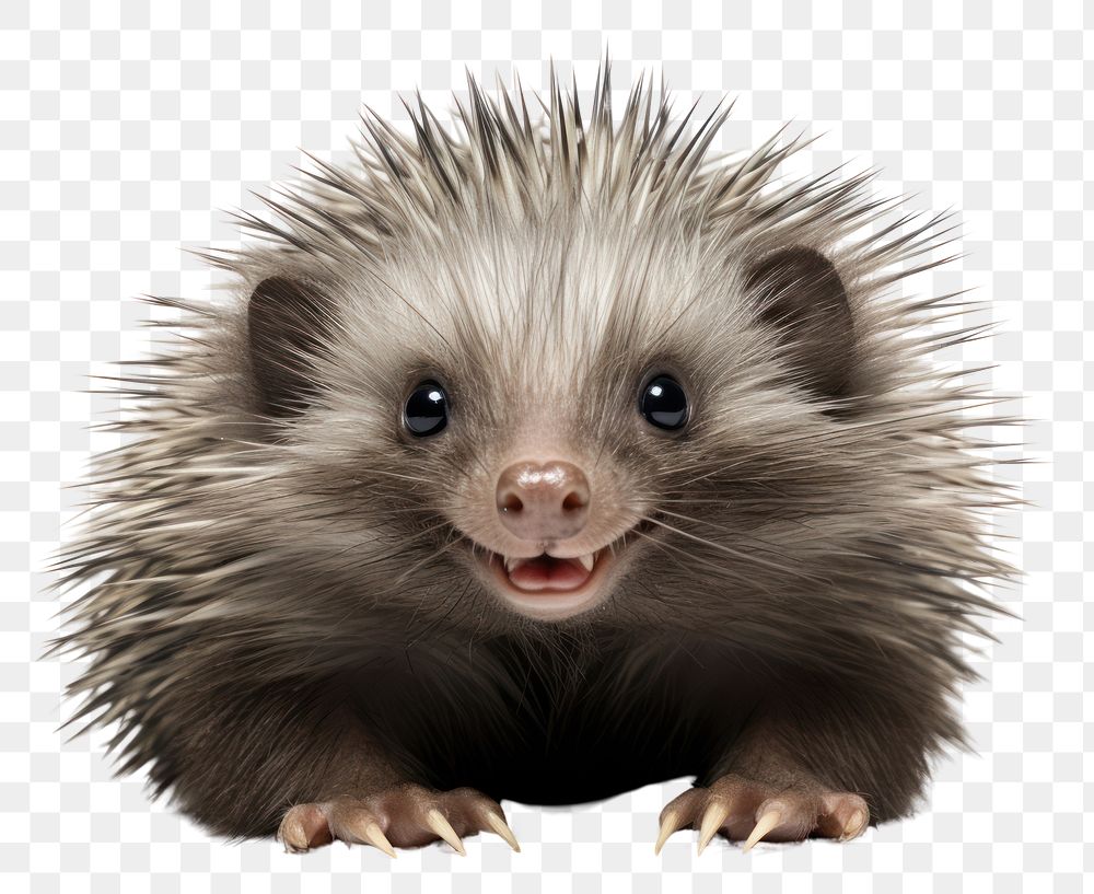 PNG Smiling porcupine hedgehog animal mammal. AI generated Image by rawpixel.