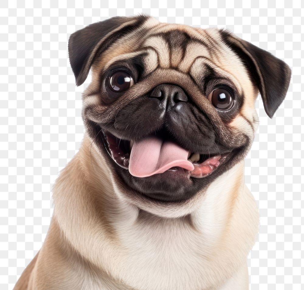 PNG Smiling pug animal mammal dog. AI generated Image by rawpixel.