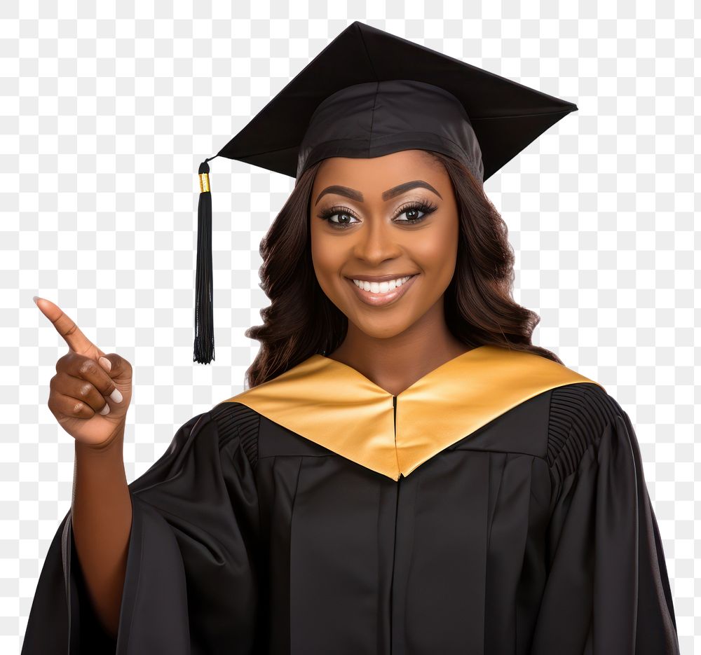 PNG  Young university graduate african woman graduation student adult. AI generated Image by rawpixel.