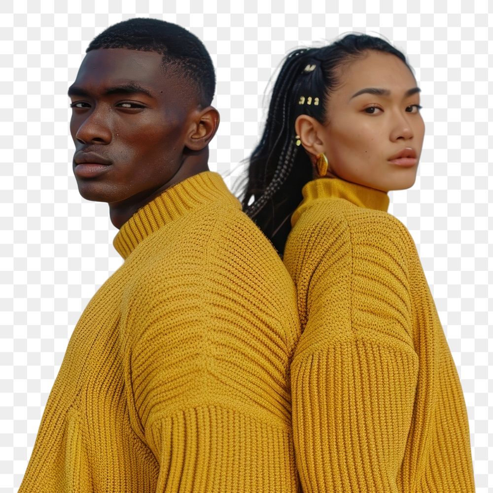 PNG Minimalist yellow sweaters portrait desert adult.