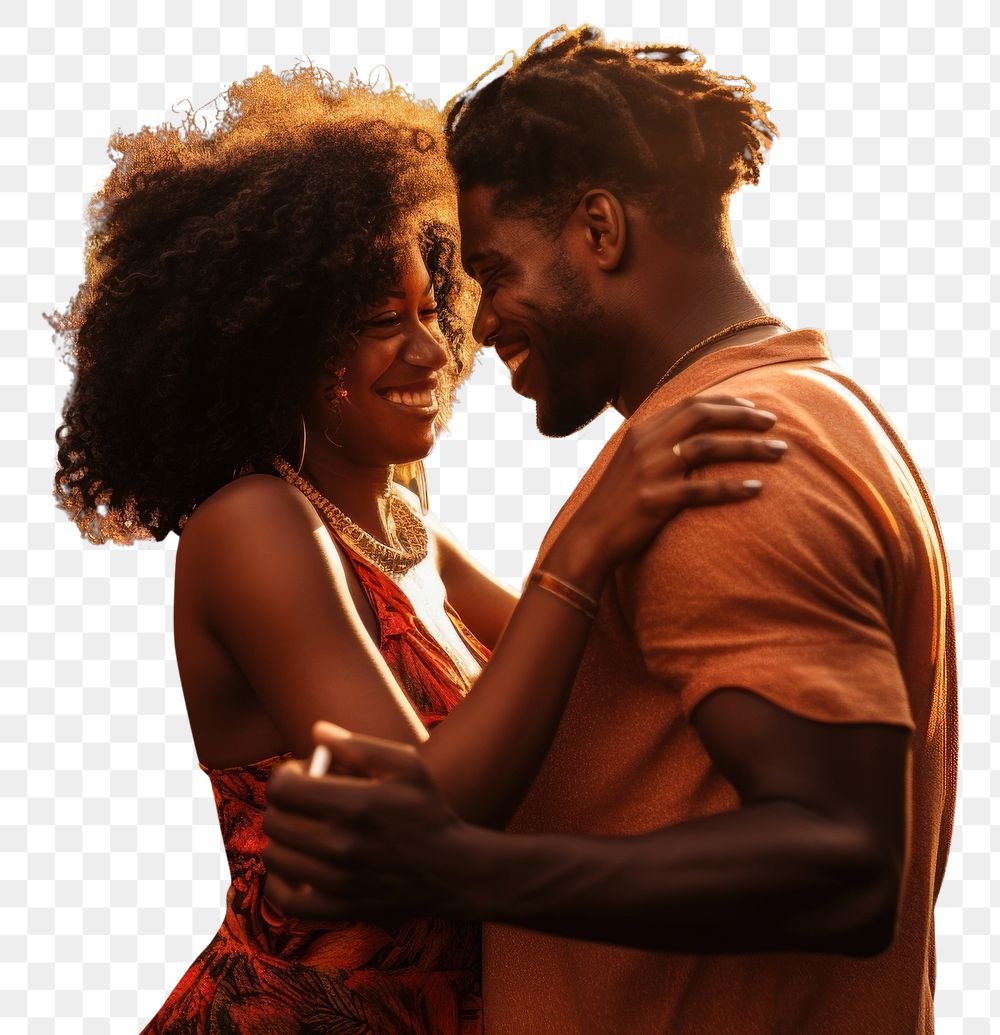 PNG Black couple dancing adult affectionate. AI generated Image by rawpixel.