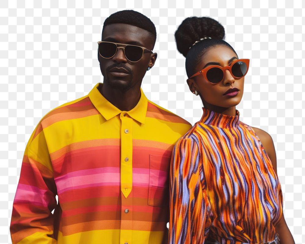 PNG Black people couple sunglasses adult togetherness. AI generated Image by rawpixel.