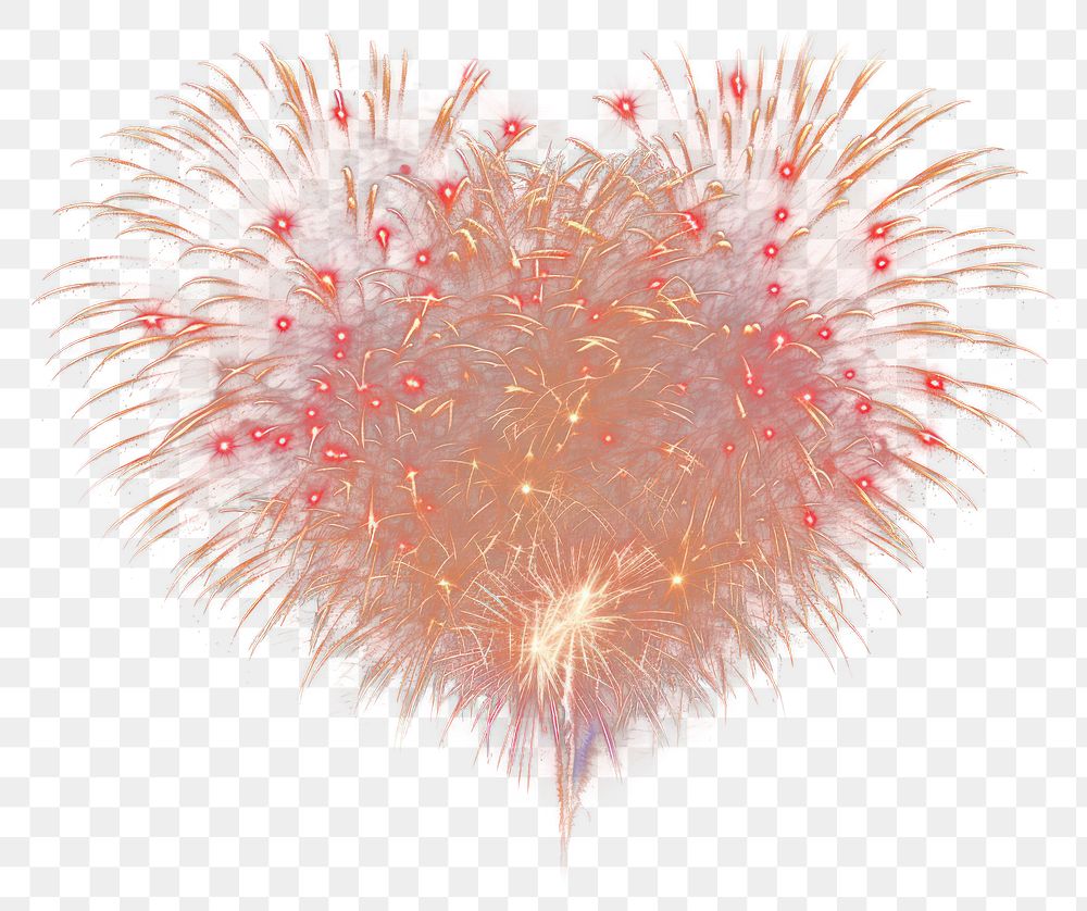 PNG Shape of a heart fireworks outdoors sky.