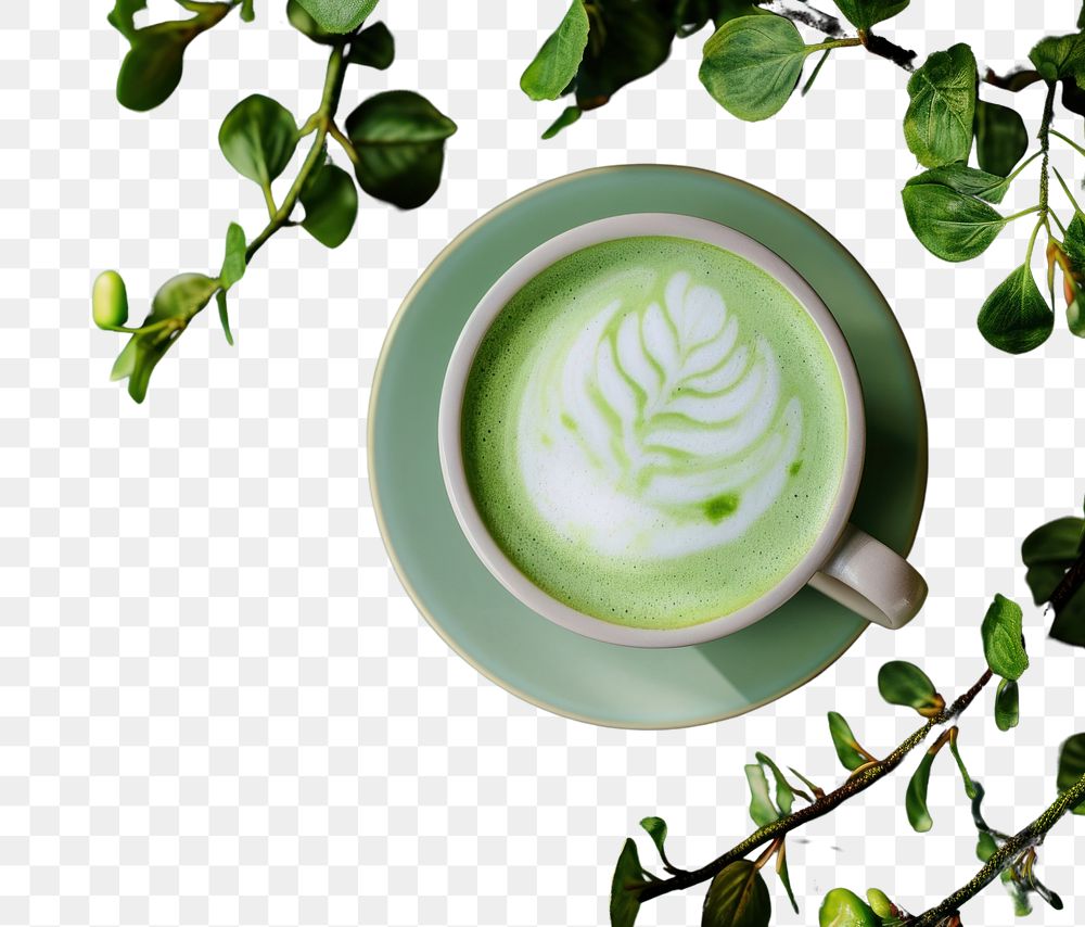 PNG Matcha latte mockup coffee drink green.