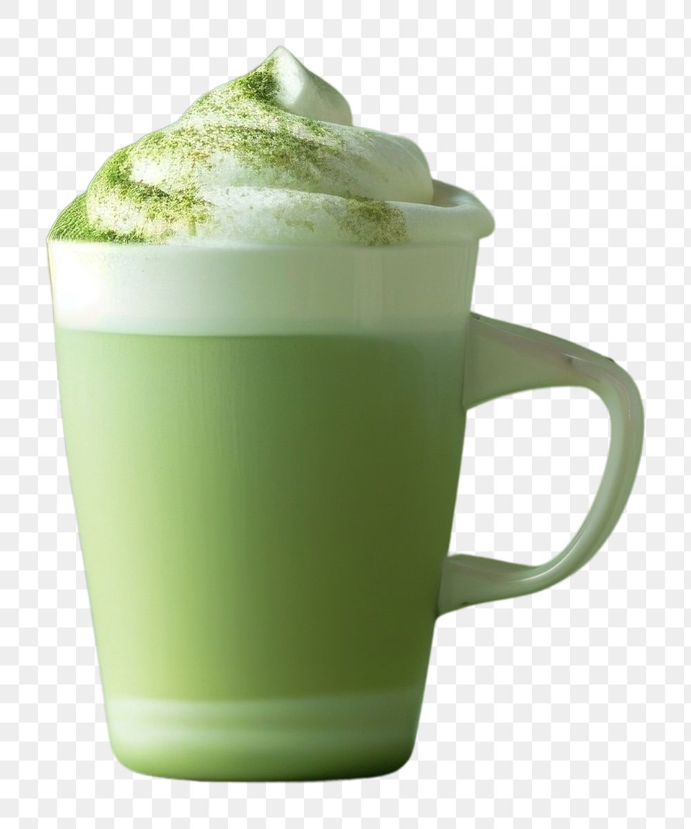 PNG Matcha latte mockup dessert cream green.