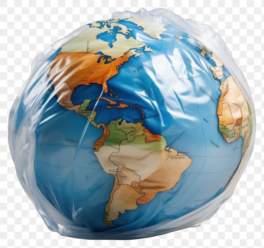 PNG  Plastic wrapping over a sphere globe planet space topography.