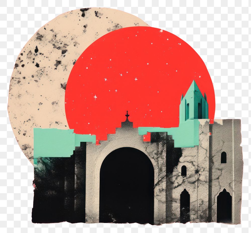 PNG Minimal ramadan background art architecture painting. AI generated Image by rawpixel.