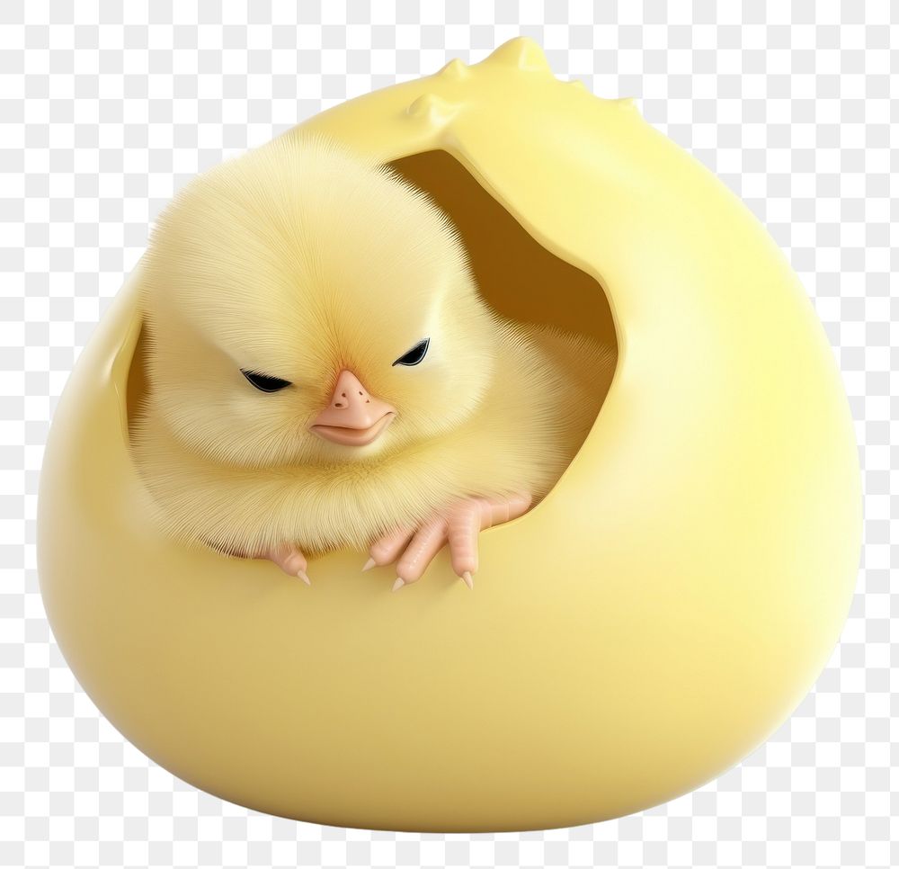PNG  Chubby round baby chick animal egg rodent.