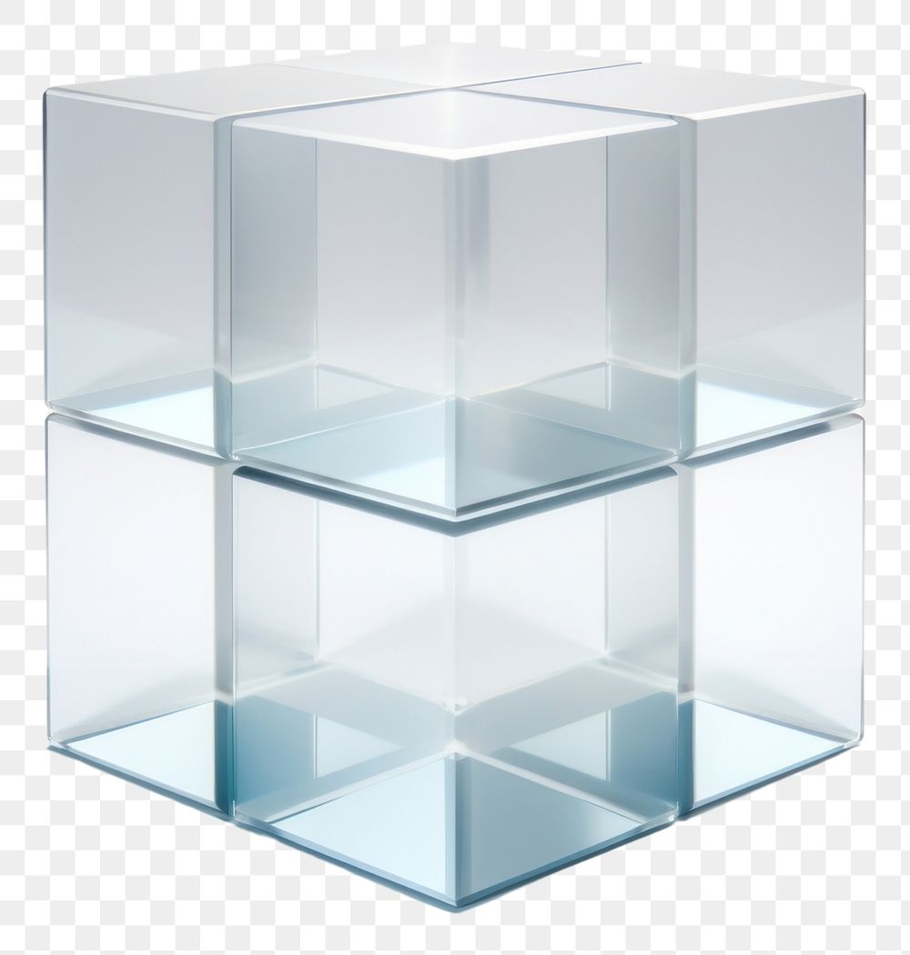 PNG 3d transparent glass style of cube white background simplicity furniture.