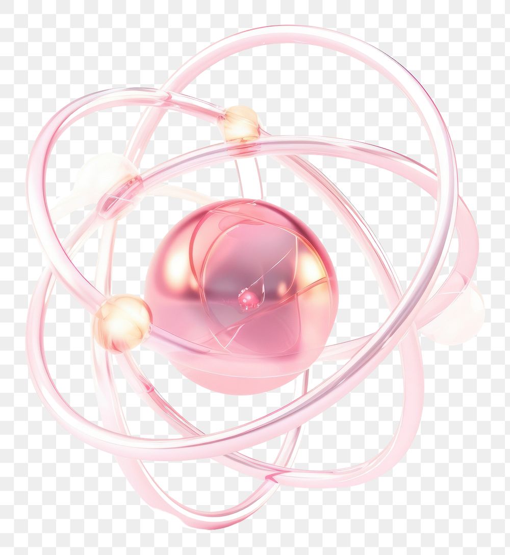 PNG 3d transparent glass style of atom icon sphere white background accessories.
