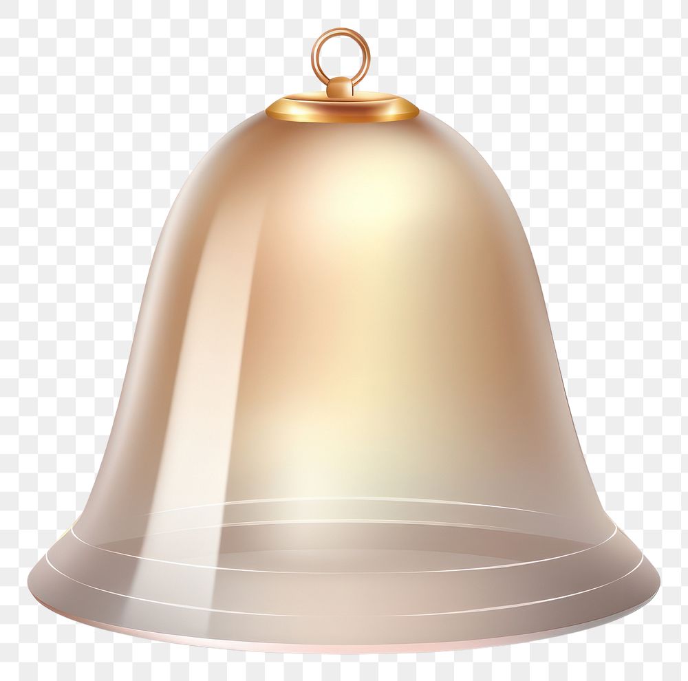 PNG 3d transparent glass style of bell icon white background illuminated celebration.