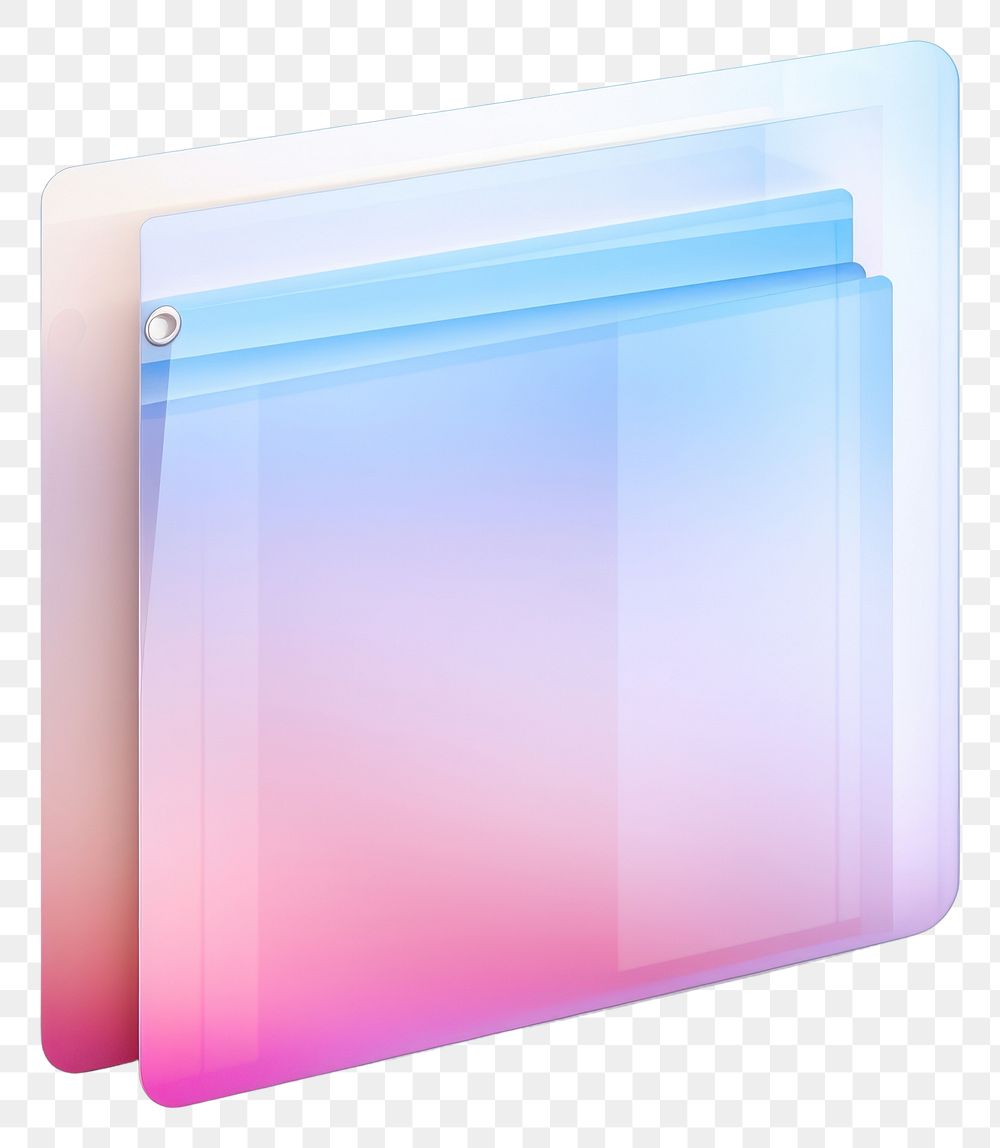 PNG 3d transparent glass style of folder icon white background rectangle letterbox.