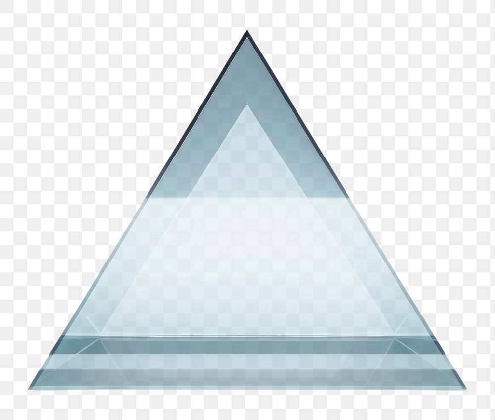 PNG 3d transparent glass style of triangle shape white background simplicity pyramid.