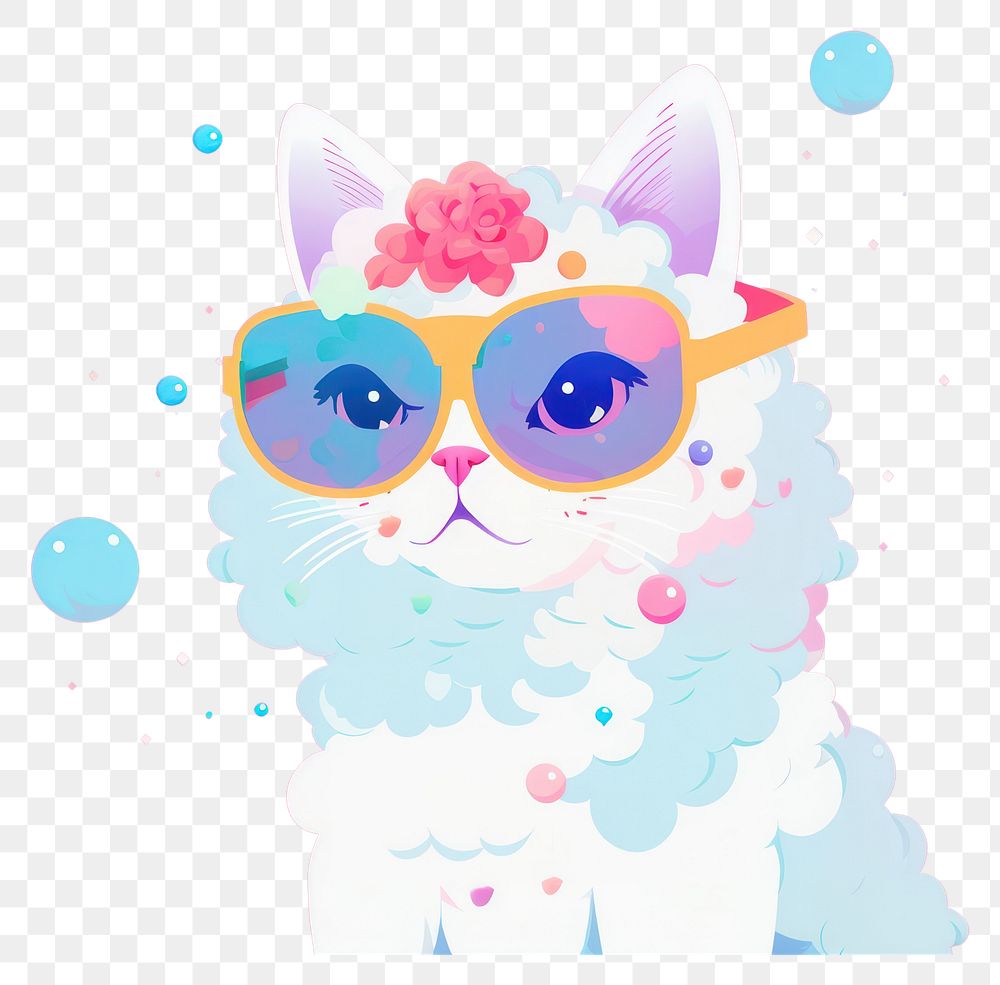 PNG  A cat accessories creativity sunglasses. AI generated Image by rawpixel.